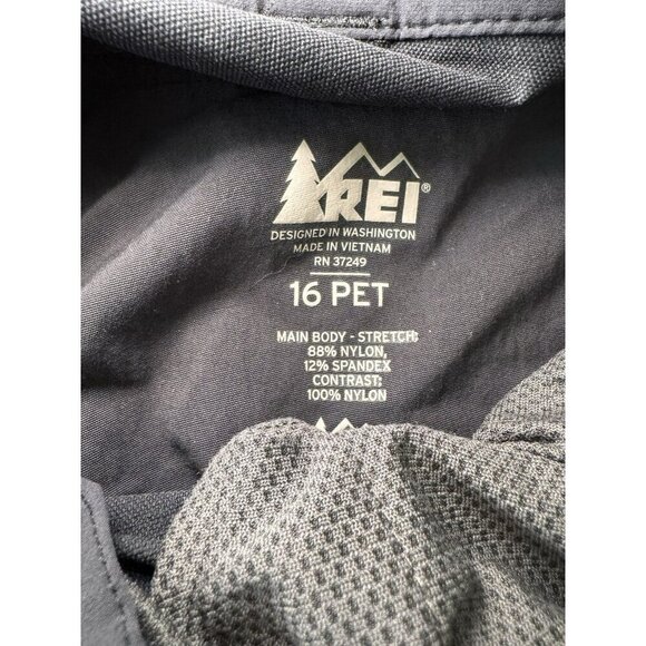 REI Black Straight Leg Pants Womens Outdoors Hiking Nature Size 16 Petite - Picture 7 of 9